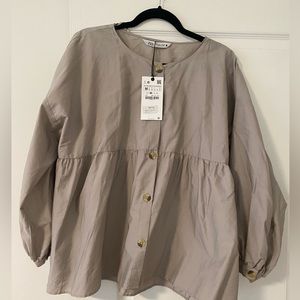 Zara taupe blouse, size M